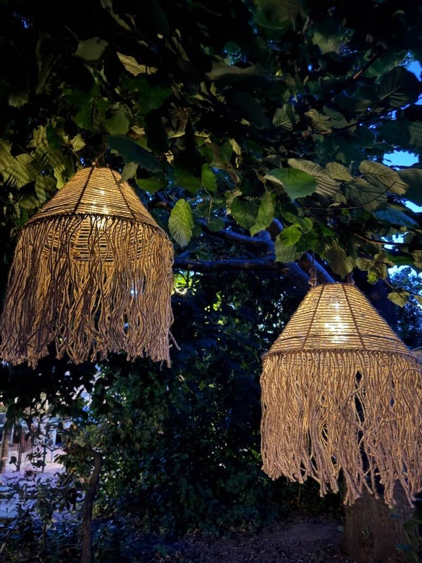 Solar hanger jute lantaarn