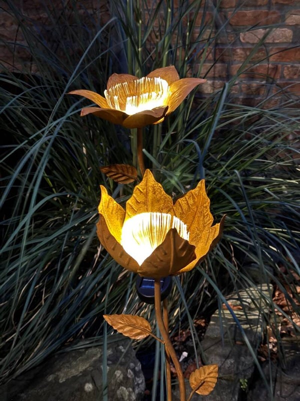Tuinsteker bloem Solar roest - 2 soorten - LED