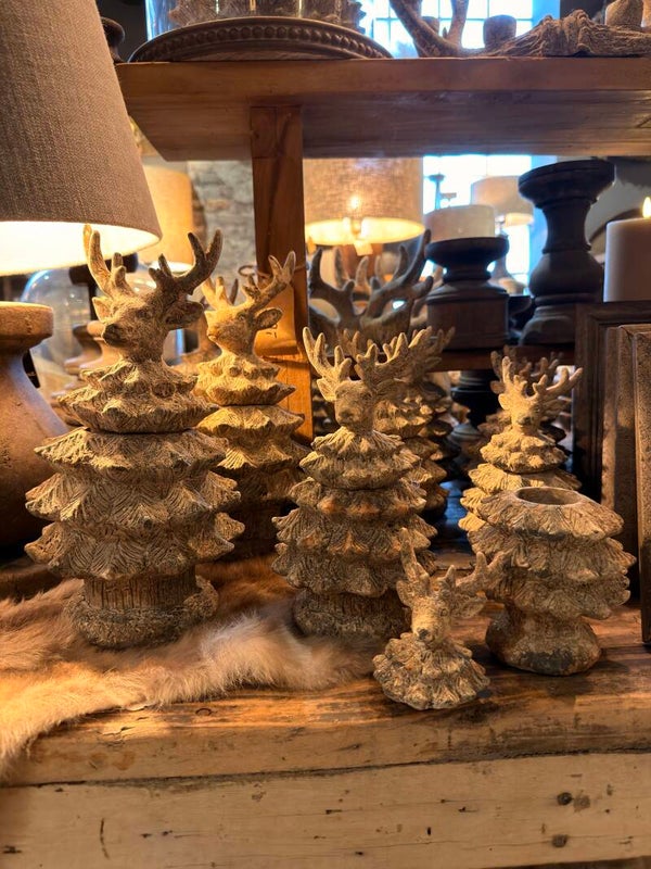 Kerstboom Hert - herten potjes - afneembare deksels - verkrijgbaar in 3 maten