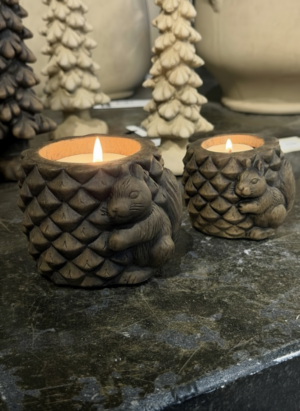 Brynxz Tealightcup Pinecone Majestic Brown - dennenappel eekhoorn waxine - verkrijgbaar in 2 maten M/L
