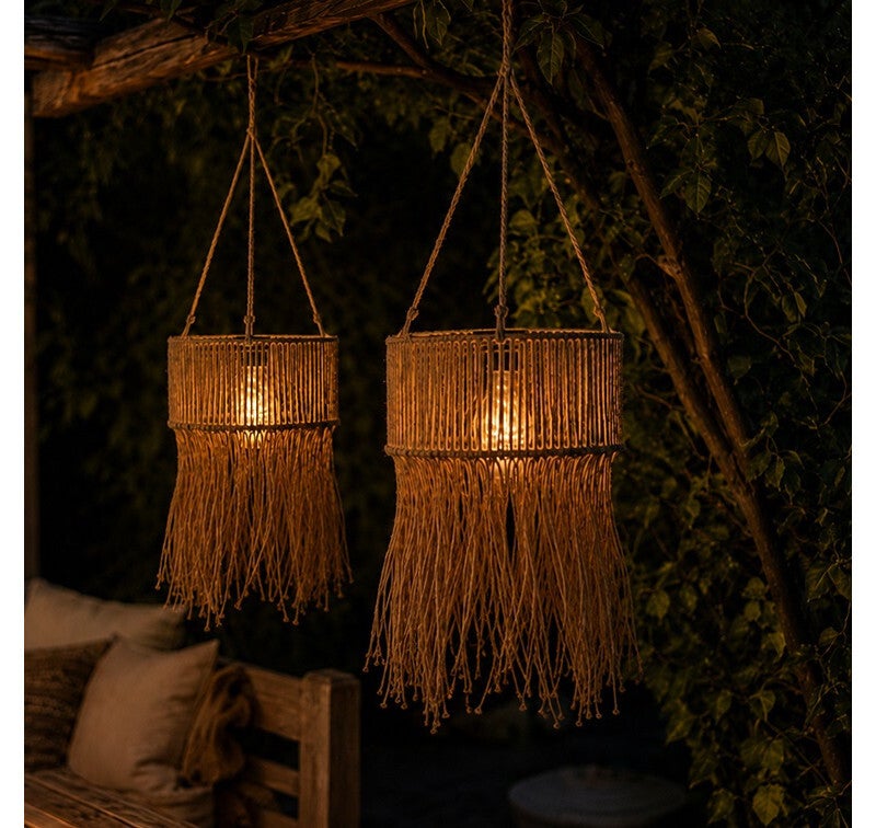 Solar hanger jute lantaarn
