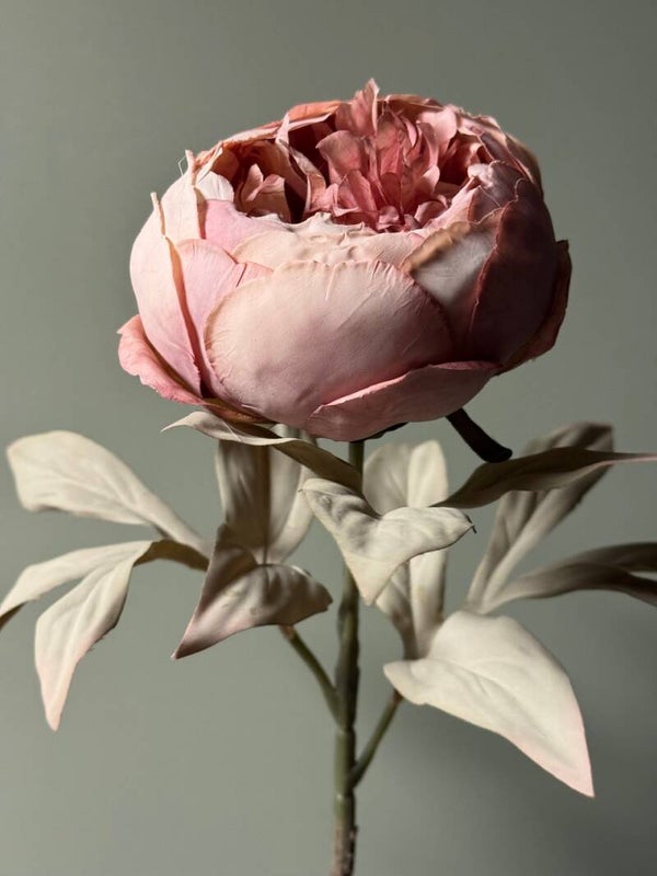 Kunst pioen roos oud roze (dicht) - 65cm