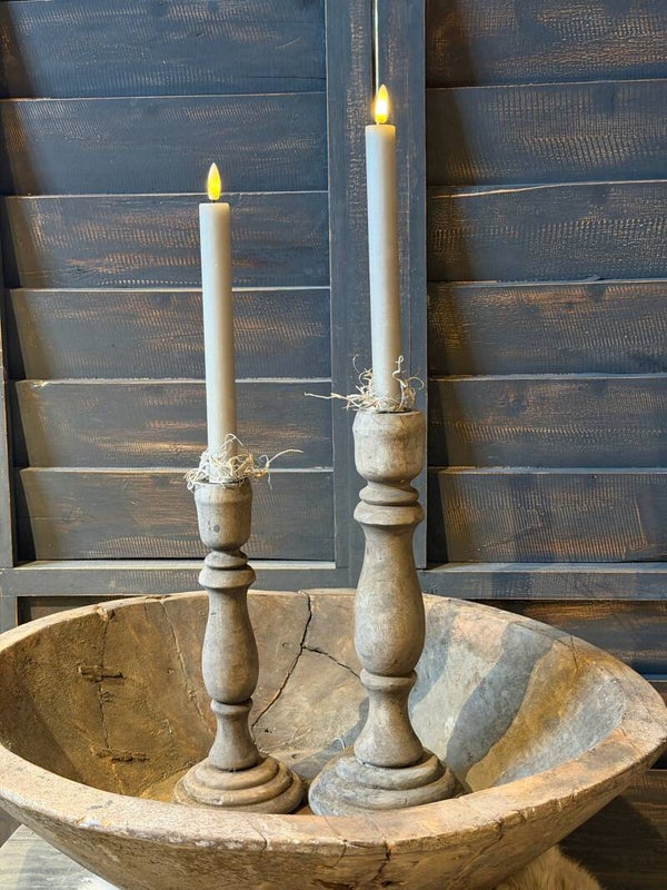 Kandelaar hout - kleur Old Brown - 2 maten