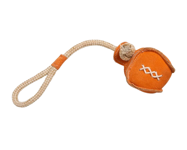 Lederspielzeug Ball braun