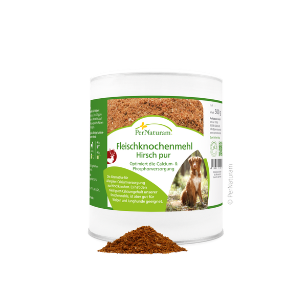 PerNaturam Fleischknochenmehl Hirsch Pur (500g**)