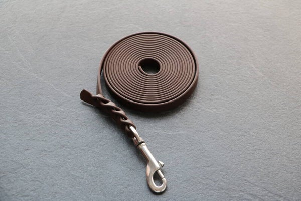 BioThane® Schleppleine Länge 3m, Breite 13mm, Farbe Dunkelbraun