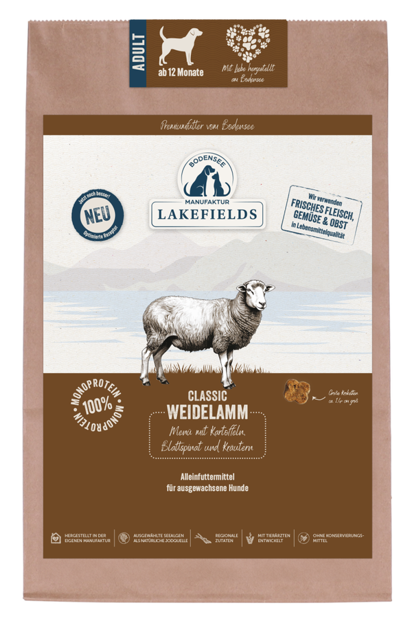 Lakefields Adult Trockenfutter Menü Lamm (2,5kg*)