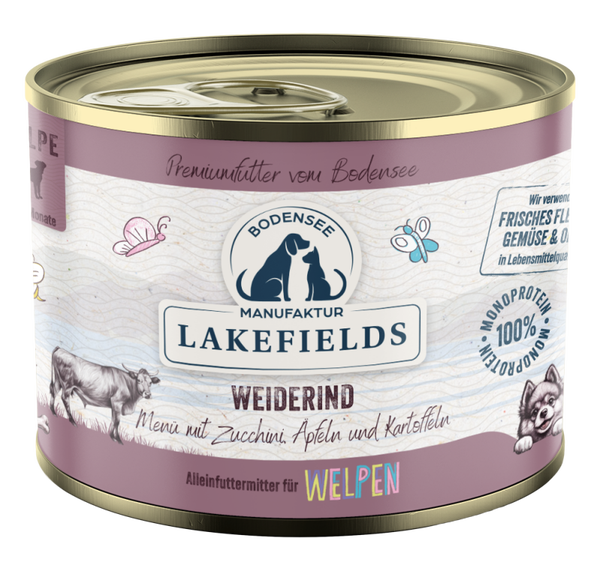 Lakefields Nassfutter Menü Rind für Welpen (6x200g**)