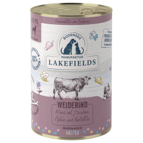 Lakefields Nassfutter Menü Rind für Welpen (6x400g**)