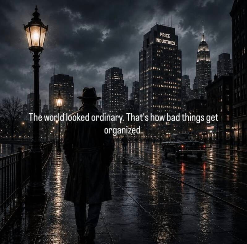 The world looked ordinary. That's how bad things get organized.