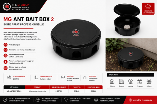 ANT BAIT BOX 2 Boîte Appât Professionnelle Anti-Fourmis