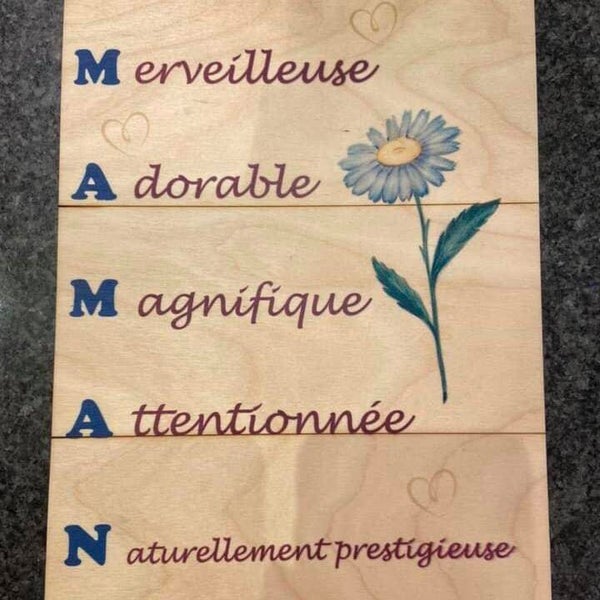 Panneau bois « maman »