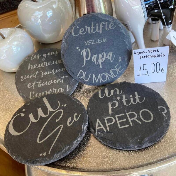 Sous verre en ardoise