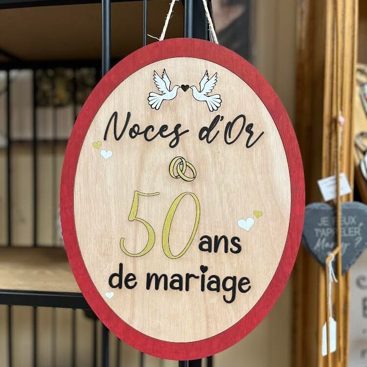 Panneau à pendre oval Noces