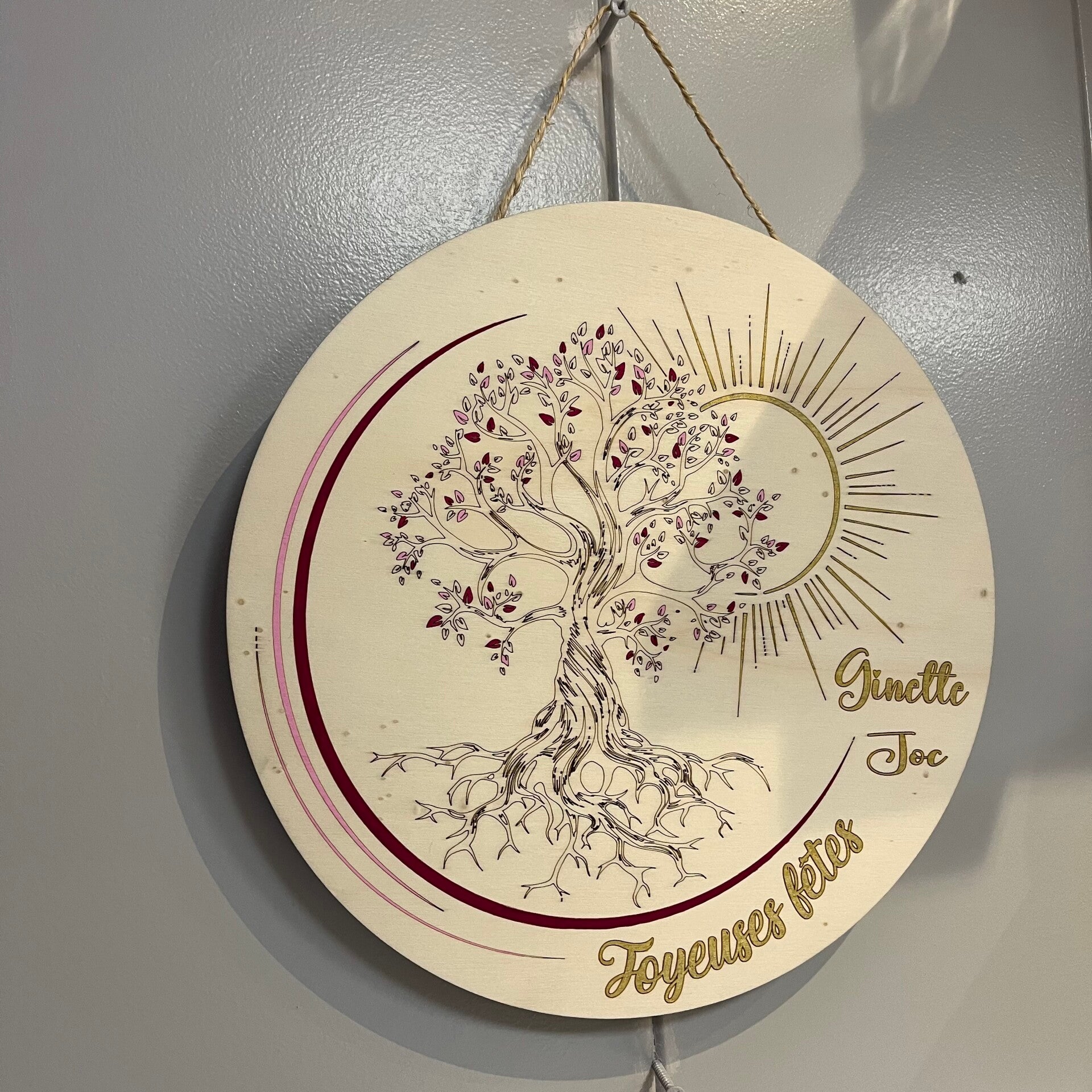 Plaque ronde de vie soleil