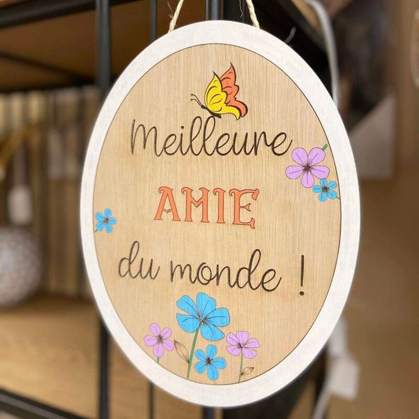 Panneau oval meilleure amie du monde
