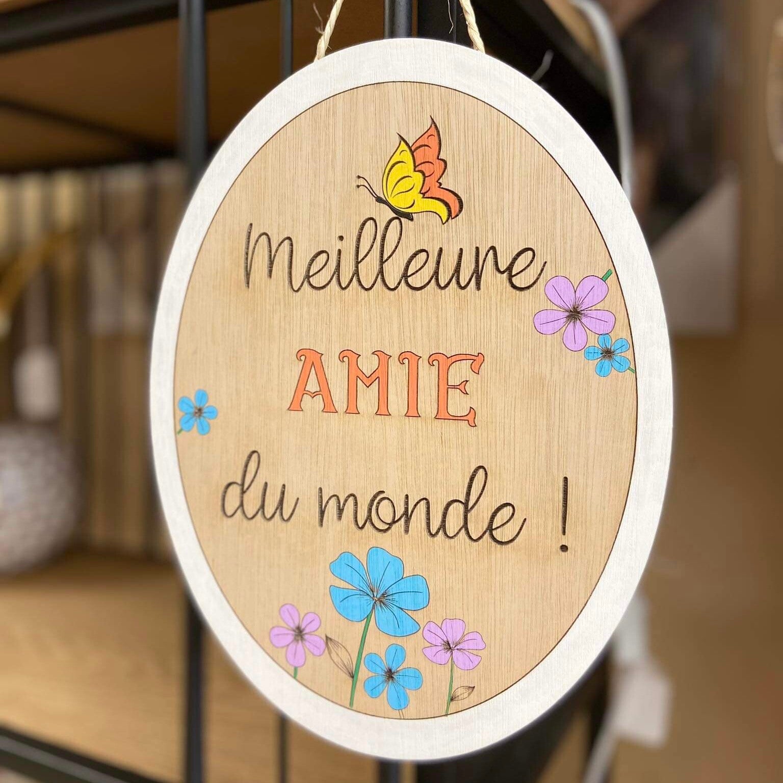 Panneau oval meilleure amie du monde