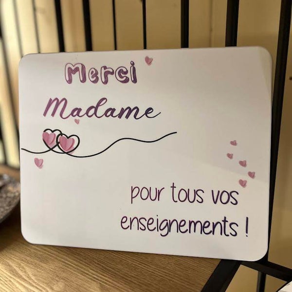 Planche à tartiner « merci madame… pour tout vos enseignements «