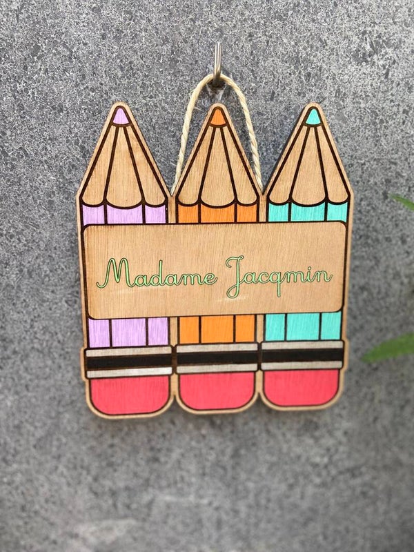 Panneau à pendre Crayons colorés