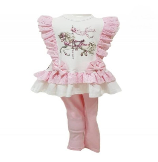 Carousel luxe leggin set roze (PREORDER VERZENDDATUM 25/4)