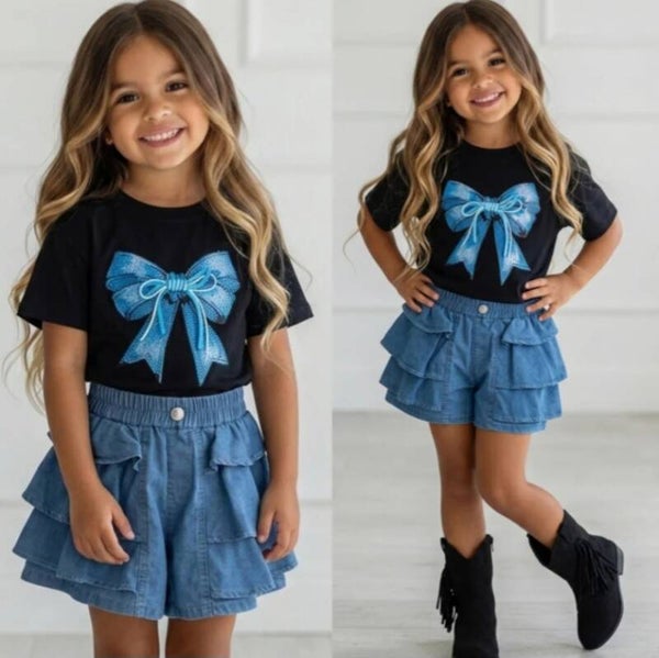 Bow ruffle set