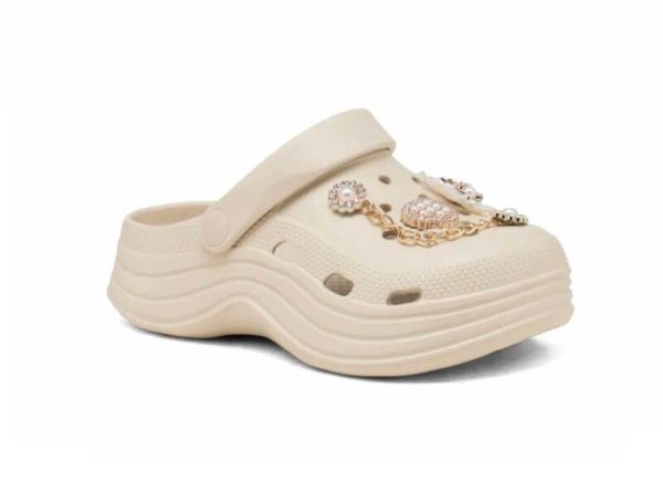Crocjes bling beige