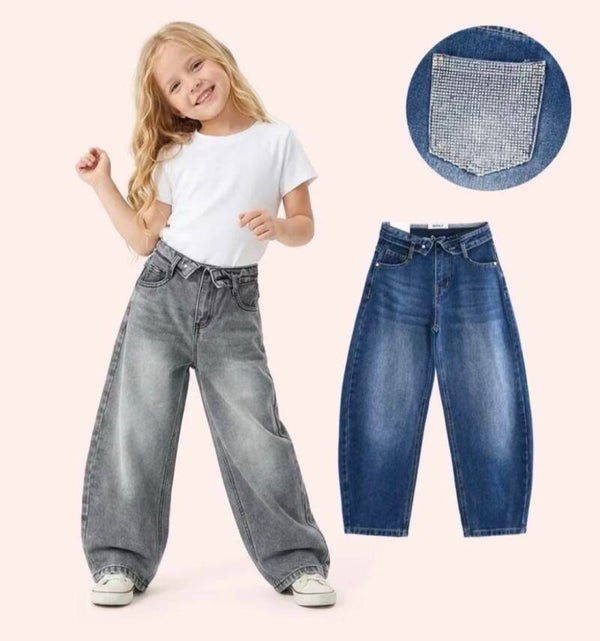 Ballon jeans omslag grijs