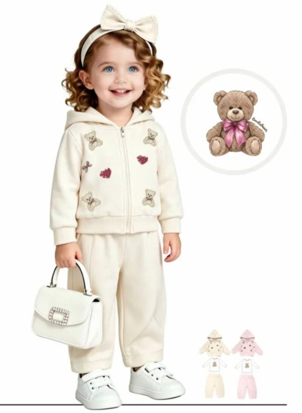 Baby joggingset bear beige