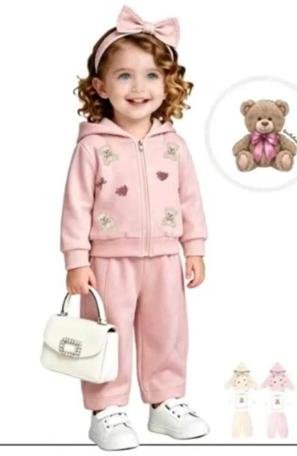 Baby jogging cute bear roze