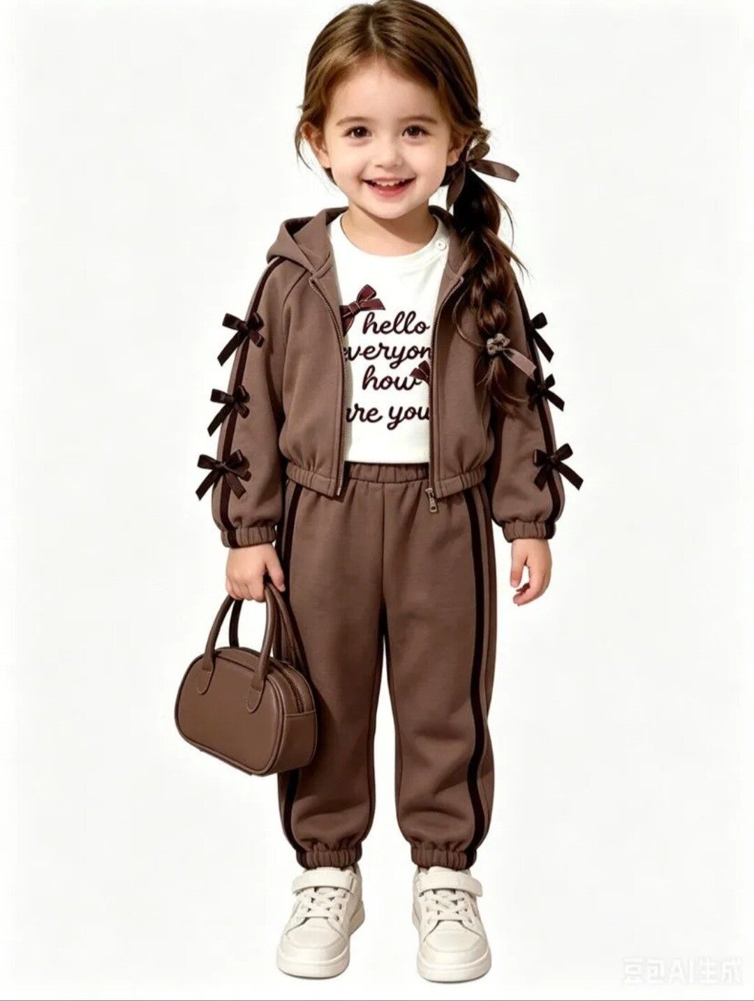 Cute little bow set bruin