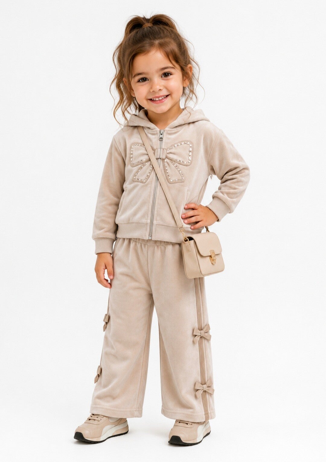 Little bow set beige