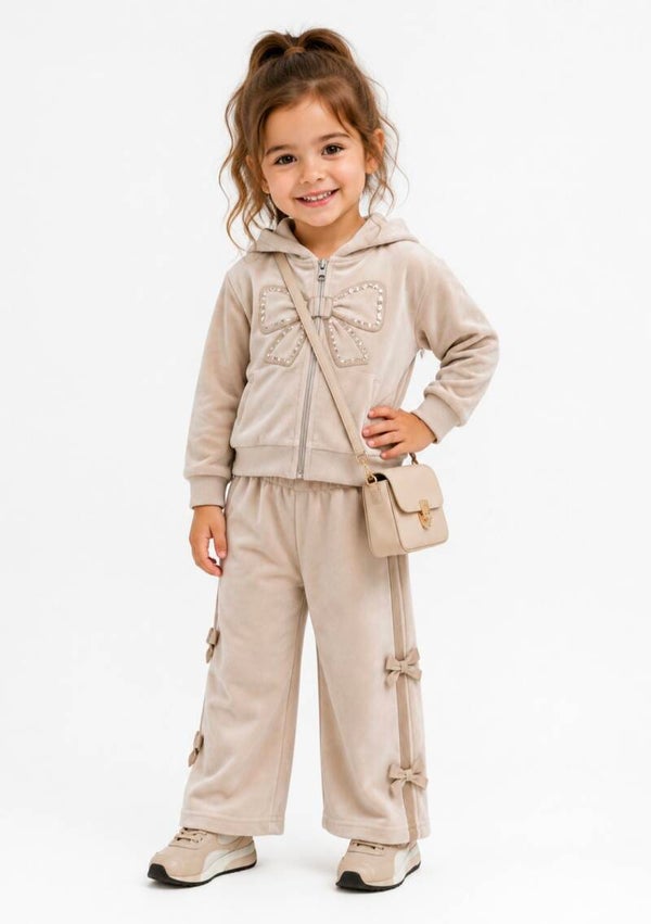 Little bow set beige
