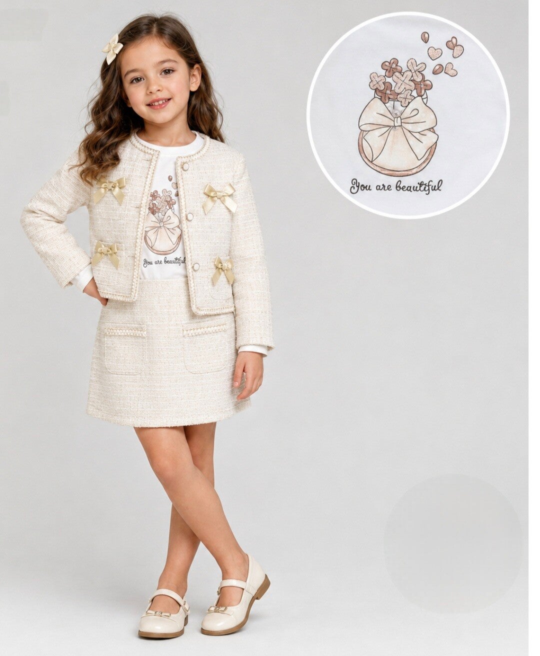 Beige chique set (verzend datum 15/9)