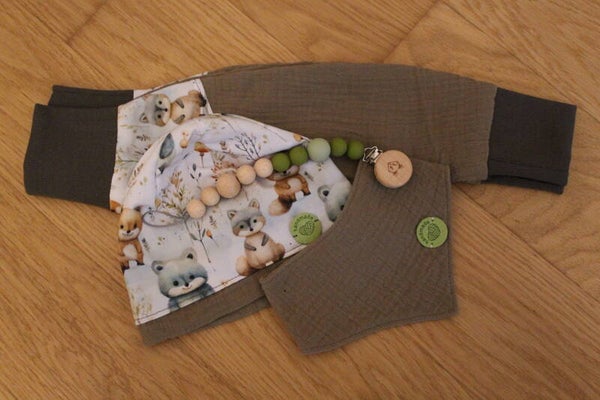 Set "Waldtierchen" oliv 00001