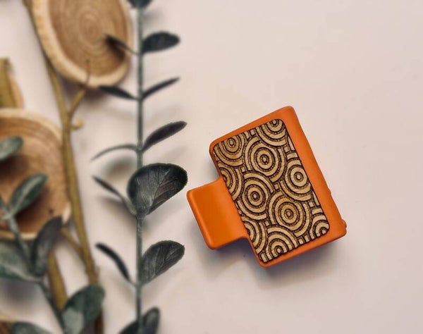 Retro Circle Wooden Claw Clip