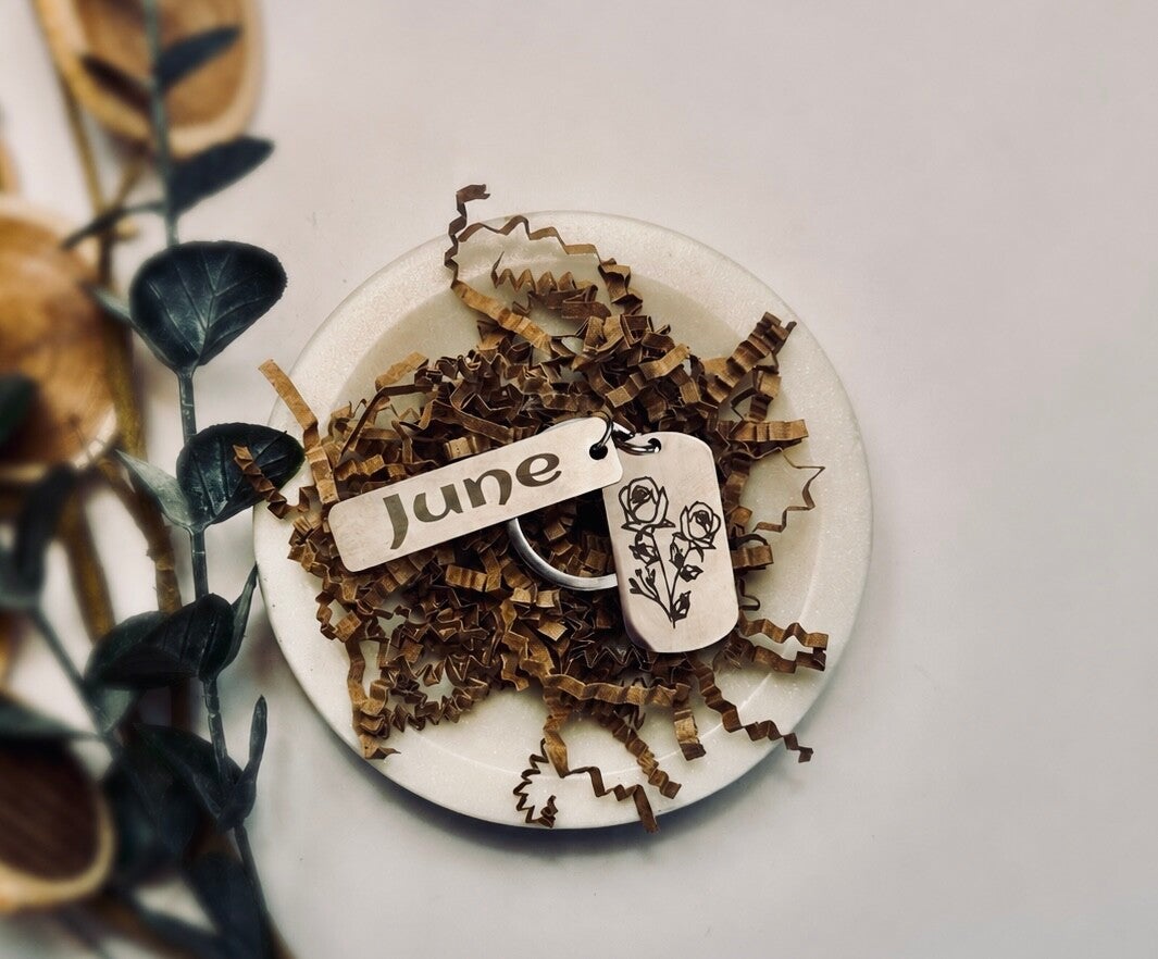 Birth Flower Month Keychain