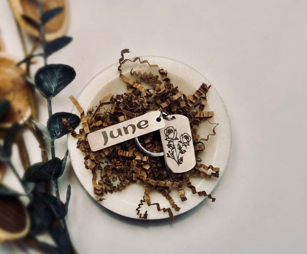 Birth Flower Month Keychain