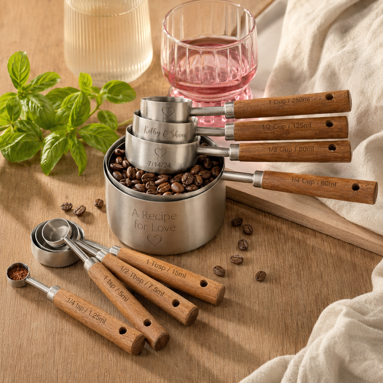 Personalized Measuring Cups & Spoons Set