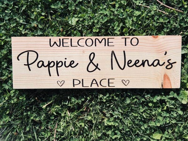 Welcome Home Engraved Family Sign