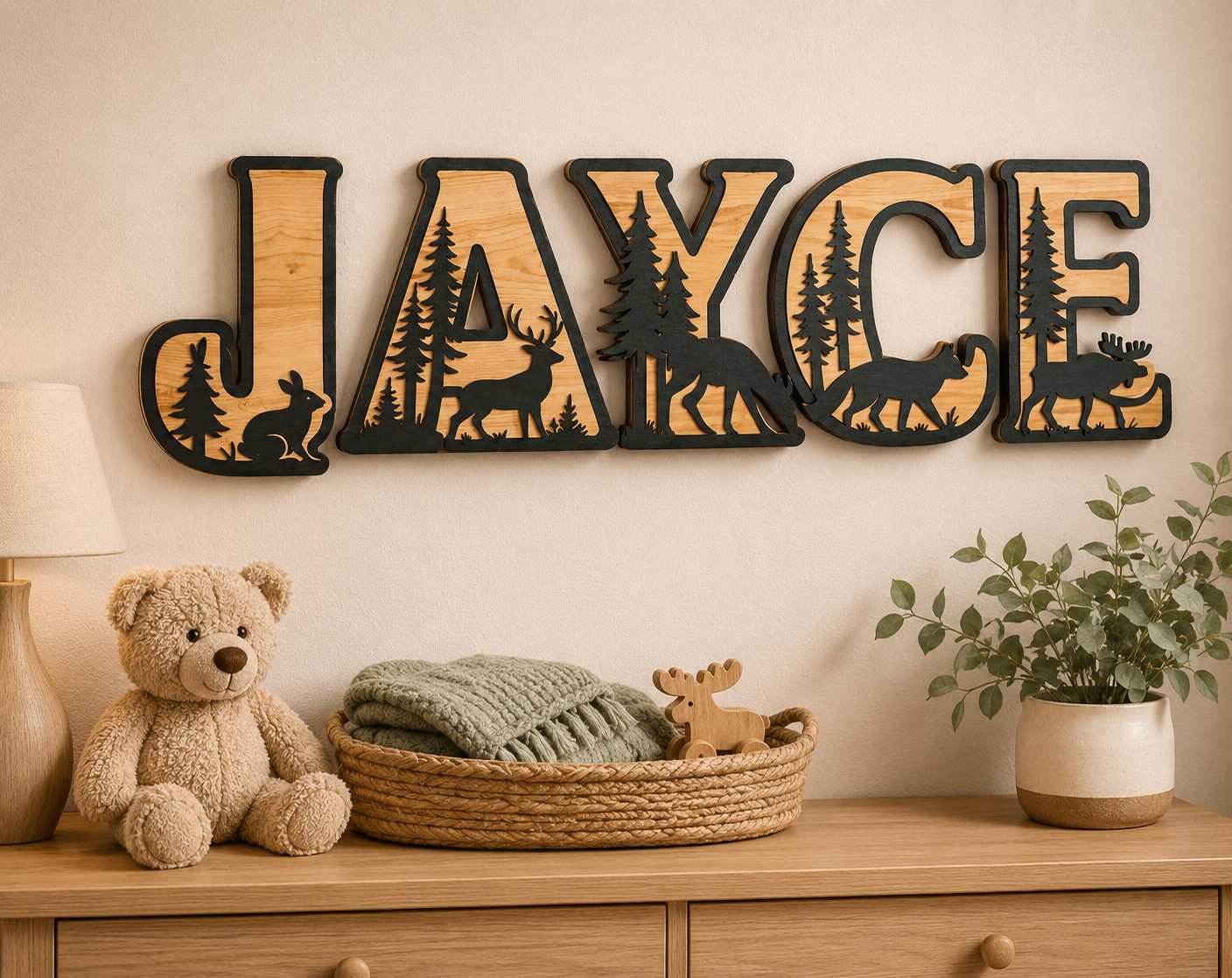 Woodland Animal Personalized Letter Name Sign ( 8 Inch Letters)