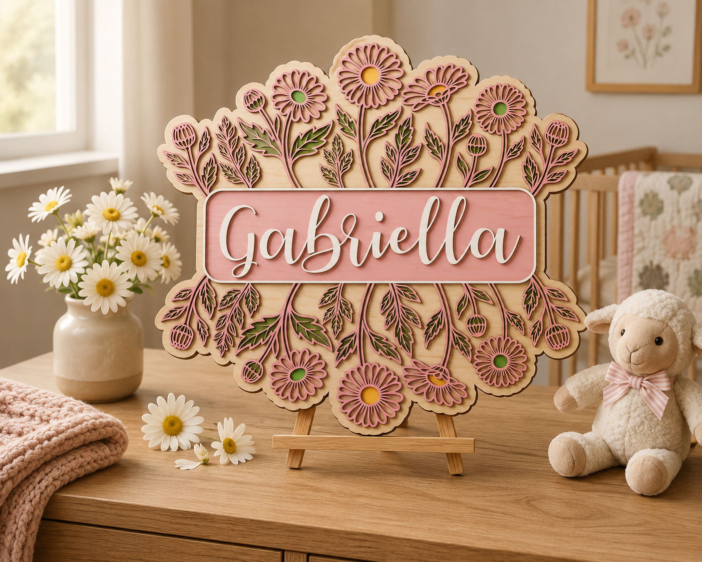 Floral Garden Personalized Nursery Sign