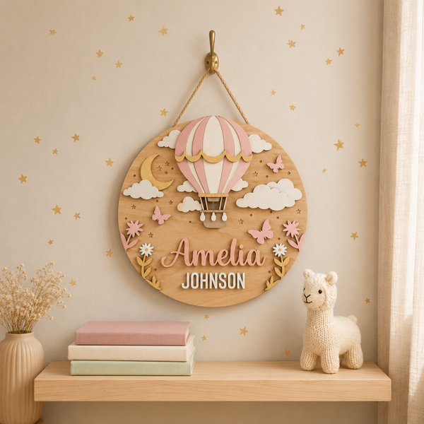 Dreamy Hot Air Balloon Nursery Sign