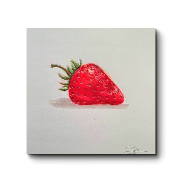 Original Strawberry Drawing – Alcohol Marker Artwork  – not a print  – 21 x 21 cm (8. x 8 inches)