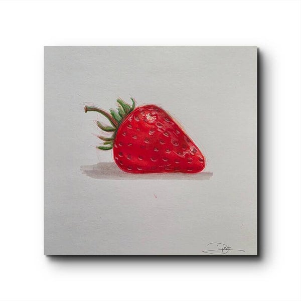 Original Strawberry Drawing – Alcohol Marker Artwork  – not a print  – 21 x 21 cm (8. x 8 inches)