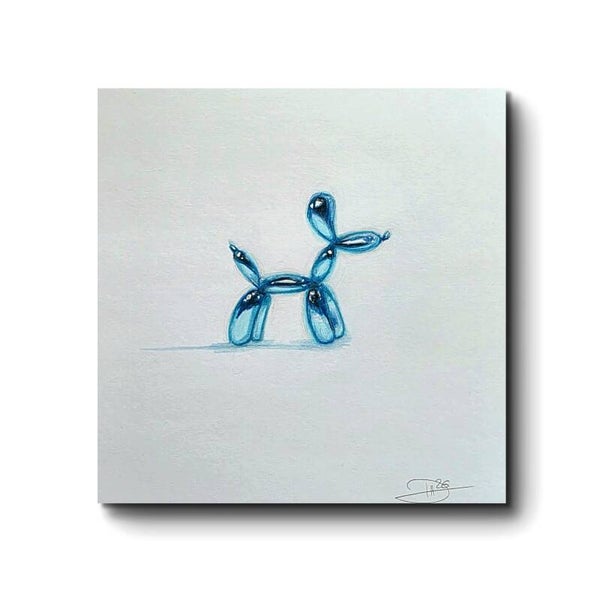 Original Minimalist Art BallonDog | Classical  Wall Art | Small Original Artwork 21 x 21 cm (8.9 x 8.3 inches) Contemporary Home Decor