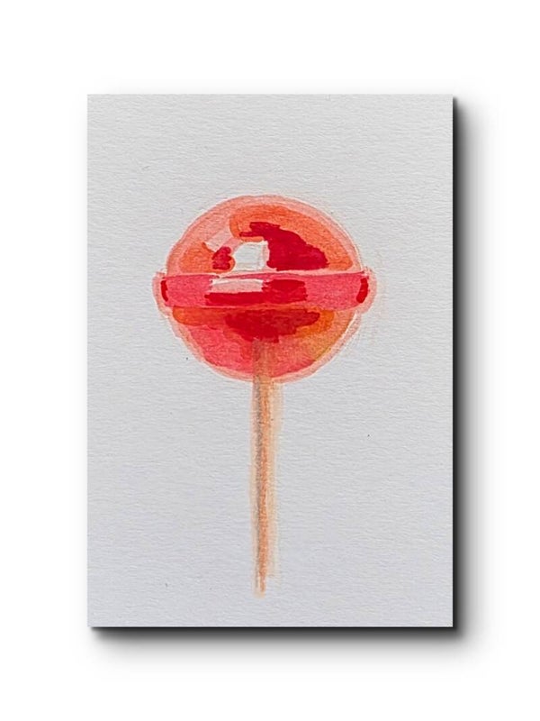 Original ACEO marker Painting - lollipop  - S 3 –  2.5 x 3.5 inches (6.4 x 8.9 cm)
