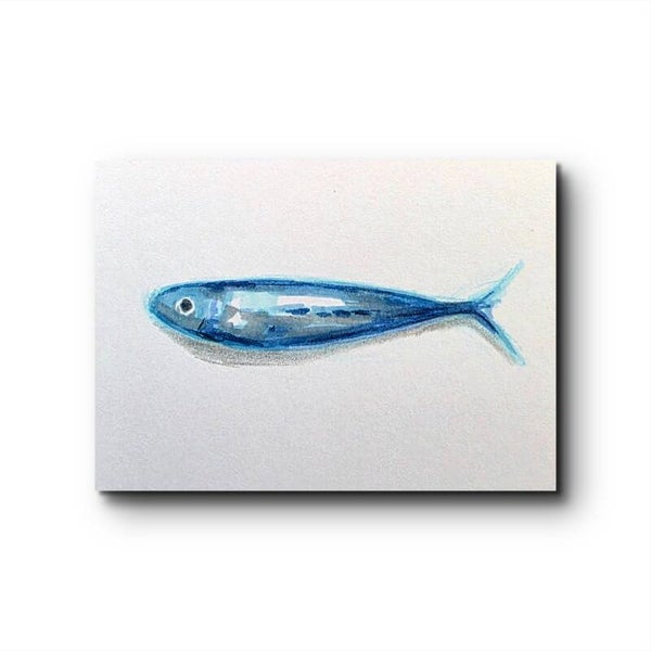 Original ACEO marker Painting - fish  - S 3 –  2.5 x 3.5 inches (6.4 x 8.9 cm)