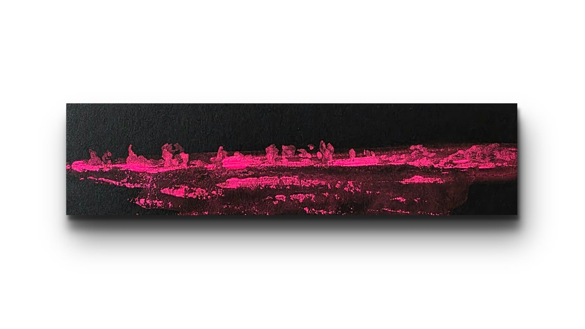 Abstract Lake Constance Bookmark • Hand Painted Original Art Bookmark • Black & Neon Pink • Bodensee Inspired