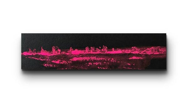 Abstract Lake Constance Bookmark • Hand Painted Original Art Bookmark • Black & Neon Pink • Bodensee Inspired