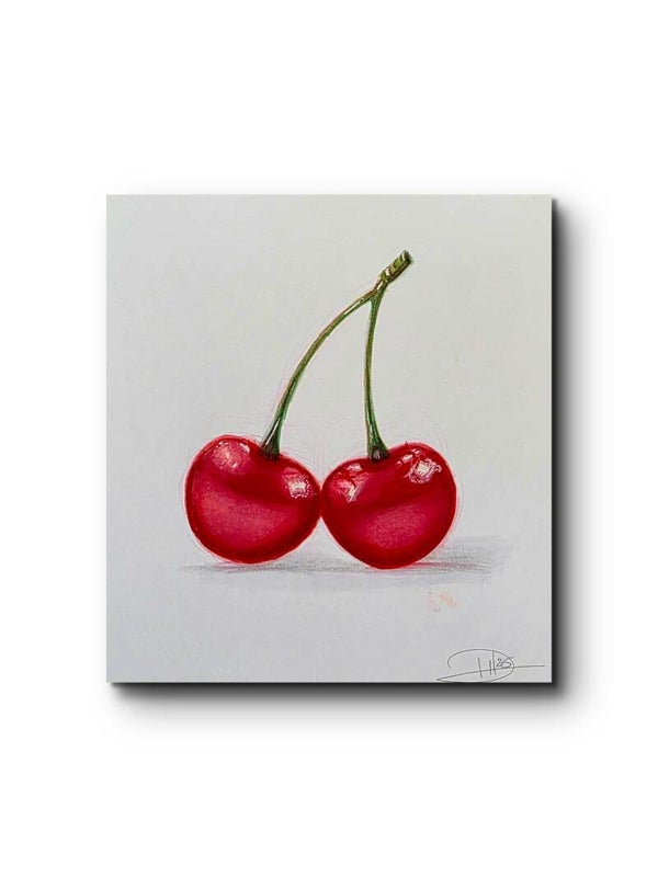 Original  Drawing cherry – Alcohol Marker Artwork  – not a print  – 20 x 20 cm (8. x 8 inches)